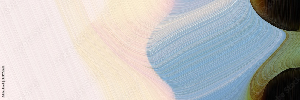 Poster abstract colorful header design with light gray, very dark blue and antique white colors. fluid curv