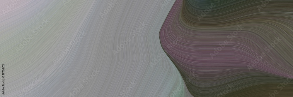 Aufkleber abstract decorative designed horizontal header with light slate gray, dark slate gray and old mauve colors. fluid curved lines with dynamic flowing waves and curves for poster or canvas