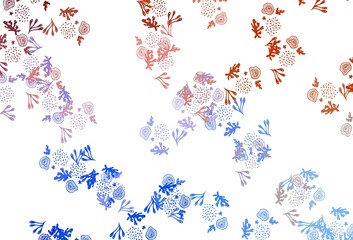 Light Blue, Red vector pattern with random forms.