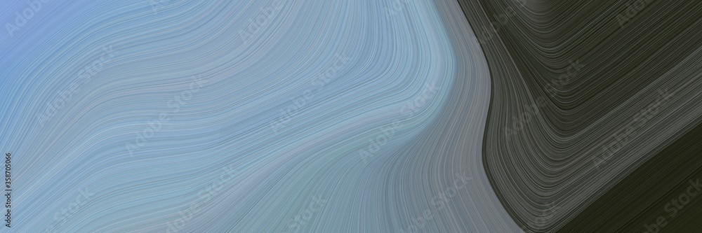 Poster abstract flowing banner with dark gray, very dark blue and dim gray colors. fluid curved lines with 