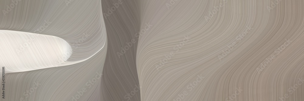 Poster abstract surreal designed horizontal banner with rosy brown, antique white and dim gray colors. flui