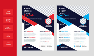 Creative and clean real estate flyer for real estate and property business. Modern Home Sale Real Estate Flyer Template. real estate flyer, property flyer	