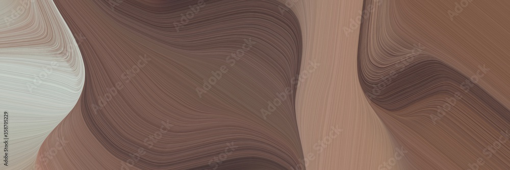 Poster abstract decorative header with pastel brown, ash gray and rosy brown colors. fluid curved flowing w
