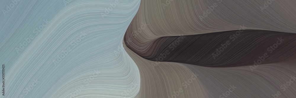 Poster abstract flowing horizontal banner with dim gray, dark gray and very dark pink colors. fluid curved 