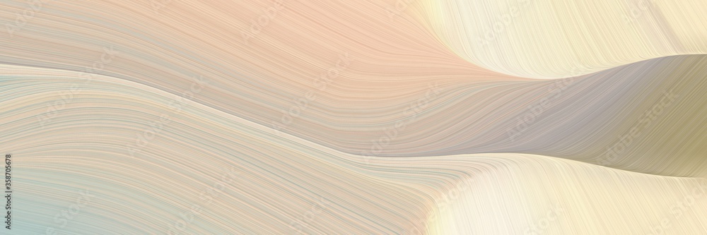 Poster abstract decorative horizontal header with pastel gray, rosy brown and dark gray colors. fluid curve