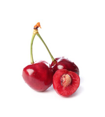 Tasty sweet cherry on white background