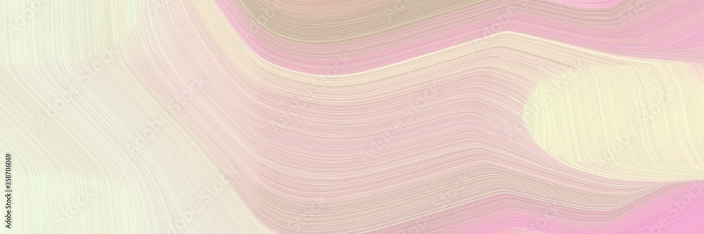 Aufkleber abstract colorful horizontal header with bisque, baby pink and tan colors. fluid curved lines with dynamic flowing waves and curves for poster or canvas
