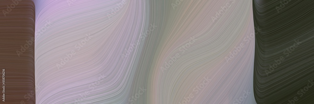 Poster abstract colorful horizontal header with dark gray, dark slate gray and silver colors. fluid curved 