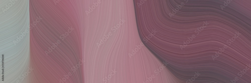 Poster abstract surreal banner with old lavender, pastel brown and dark gray colors. fluid curved lines wit