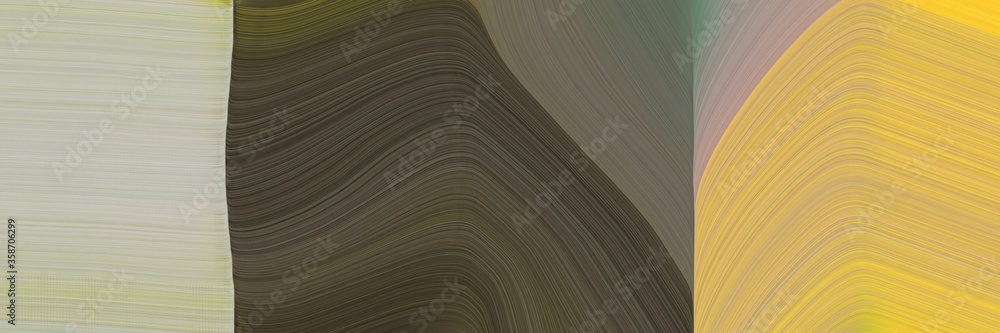Poster abstract artistic designed horizontal header with old mauve, dark khaki and silver colors. fluid curved flowing waves and curves for poster or canvas