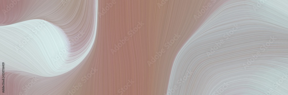Poster abstract dynamic banner design with dark gray, light gray and pastel brown colors. fluid curved line