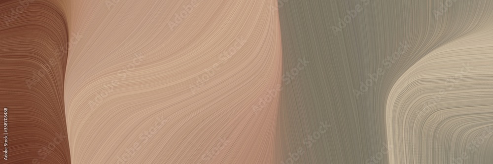 Poster abstract dynamic banner with rosy brown, brown and pastel brown colors. fluid curved flowing waves a