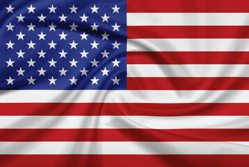 United States flag with fabric texture.