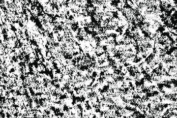 Grunge black and white urban street texture of a dirty wall. Monochrome distressing background of old damaged textile surface with spots, noise and grain. Overlay template. Vector illustration