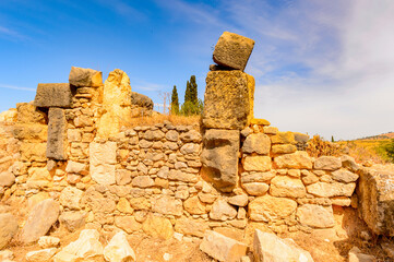 It's Volubilis, an excavated Berber and Roman city in Morocco, ancient capital of the kingdom of...