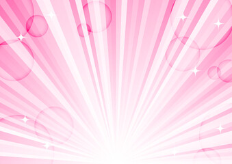 ピンクのキラキラ集中線（A4比率）横