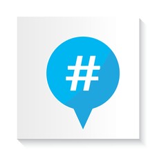 speech bubble with hashtag