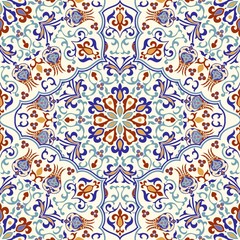 Seamless Turkish colorful pattern. Vintage multicolor pattern in Eastern style. Endless floral pattern can be used for ceramic tile, wallpaper, linoleum, textile, web page background. Vector