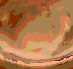 Abstract digital fractal pattern. Psychedelic wavy texture. Horizontal Black  background with 3D style,