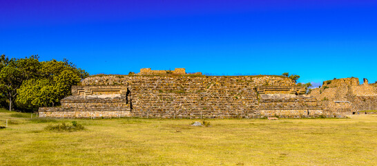 Part of Monte Alban, a large pre-Columbian archaeological site, Santa Cruz Xoxocotlan Municipality, Oaxaca State.  UNESCO World Heritage