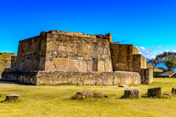 Part of Monte Alban, a large pre-Columbian archaeological site, Santa Cruz Xoxocotlan Municipality, Oaxaca State.  UNESCO World Heritage