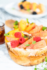 Peach ricotta toast