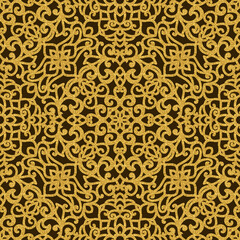 Seamless damask pattern. Seamless lace pattern. carved openwork pattern. Vintage Pattern suitable for laser cutting, plotter cutting or printing. Vector.