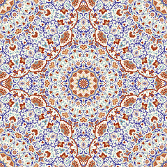 Seamless Turkish colorful pattern. Vintage multicolor pattern in Eastern style. Endless floral pattern can be used for ceramic tile, wallpaper, linoleum, textile, web page background. Vector