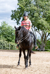 riding girl and horse