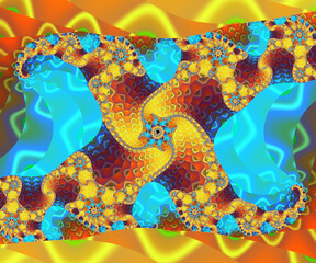 Computer generated abstract colorful fractal artwork