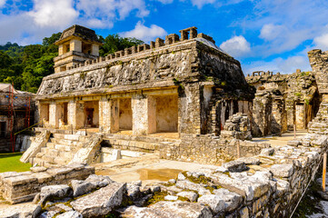 Top of the Palace, Palenque, was a pre-Columbian Maya civilization of Mesoamerica. Known as Lakamha (Big Water). UNESCO World Heritage