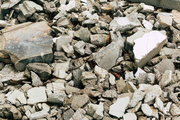 Destroyed Building Concrete Debris