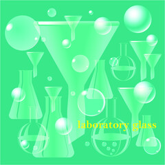 glass chemical glassware, transparent, set