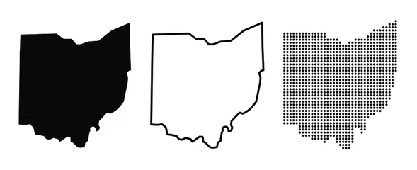 Fotobehang Ohio US state blank map vector solid black color and outline isolated on white background © Mantav Jivva