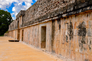 Fototapeta na wymiar The Nunnery, Uxmal, an ancient Maya city of the classical period. One of the most important archaeological sites of Maya culture. UNESCO World Heritage site