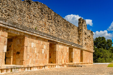 Building of The Nunnery, Uxmal, an ancient Maya city of the classical period. One of the most...