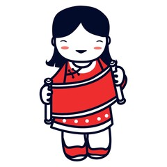 chinese girl holding scroll