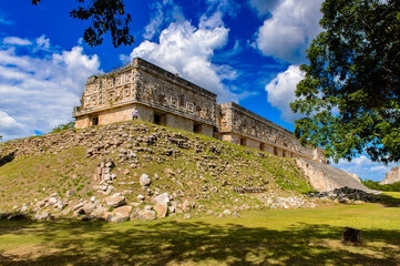 Governor's Palace, Uxmal, an ancient Maya city of the classical period. One of the most important archaeological sites of Maya culture. UNESCO World Heritage site