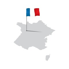 france map with flag