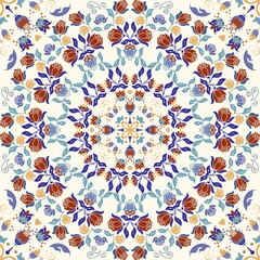Seamless Turkish colorful pattern. Vintage multicolor pattern in Eastern style. Endless floral pattern can be used for ceramic tile, wallpaper, linoleum, textile, web page background. Vector