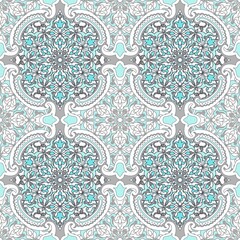 Vintage seamless pattern in Portugal style. Azulejo. Majolica pottery tile. original traditional Portuguese and Spain decor. Seamless floral pattern. Vector illustration