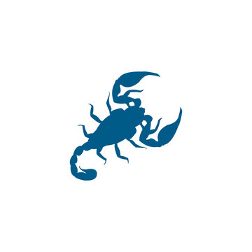 Skorpion Blue Icon On White Background. Blue Flat Style Vector Illustration.