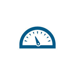Speedometer Blue Icon On White Background. Blue Flat Style Vector Illustration.