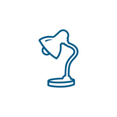 Table Lamp Line Blue Icon On White Background. Blue Flat Style Vector Illustration.