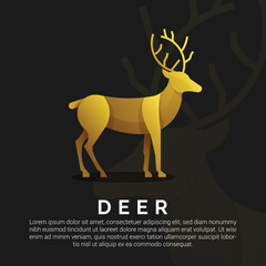 colorful gold deer logo template. Suitable for Creative Industries, Companies, Multimedia, Entertainment, Education, Shops and other related businesses.