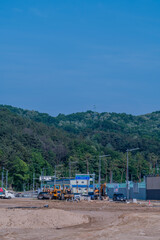 Landscape of rural construction site