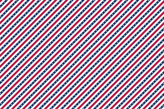 USA background with elements of the American flag. Abstract seamless pattern design for Independence day.