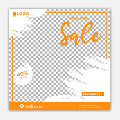 Square fashion sale social media post template 