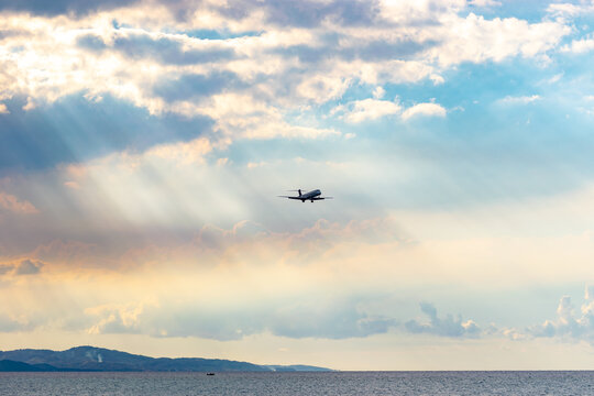 Boeing aircraft preparing to land in Montego Bay, Jamaica.