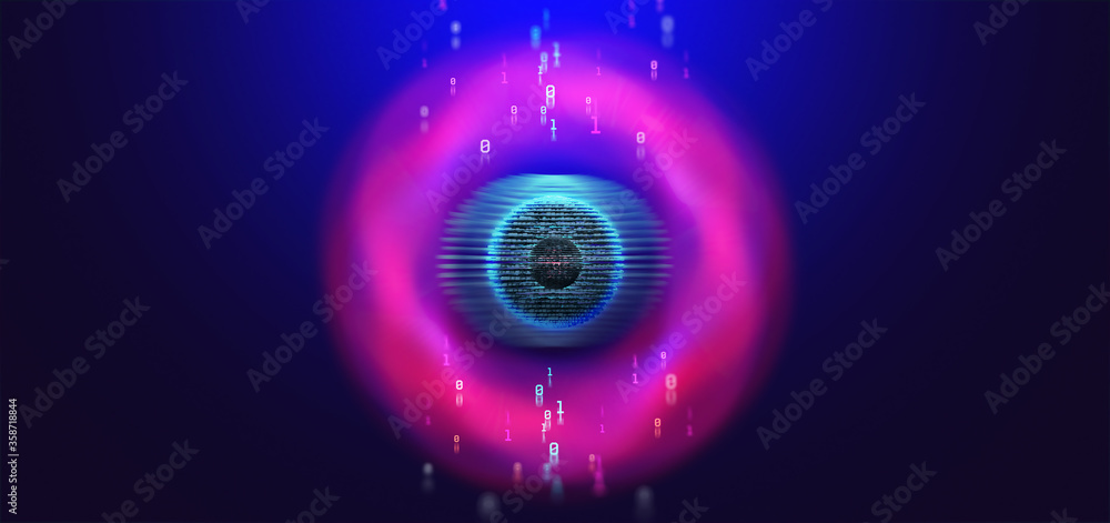 Poster Artificial Intelligence. Computer mind. Futuristic Data center. Quantum processor abstract concept 3d illustration. Digital Brain and Future Technologies